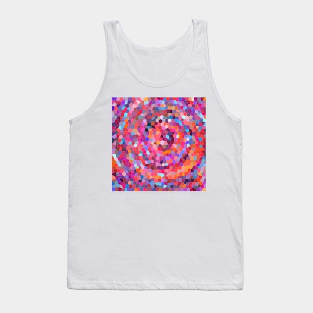 Vibrant Geometric Spiral Tank Top by Elizabeth Karlson Art